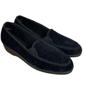 Naturalizer Black Textured Loafers Slip On Comfort Slippers Sz 9
